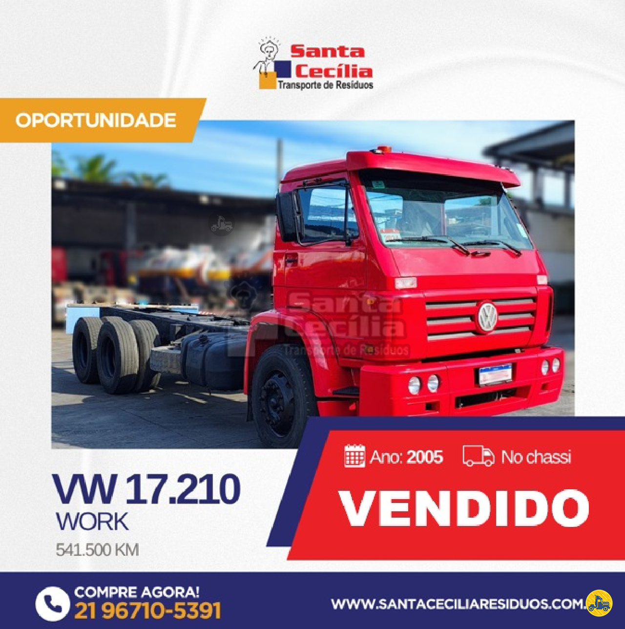CAMINHAO VOLKSWAGEN VW 17210 Chassis Truck 6x2 Santa Cecilia Transportes RIO DE JANEIRO RIO DE JANEIRO RJ